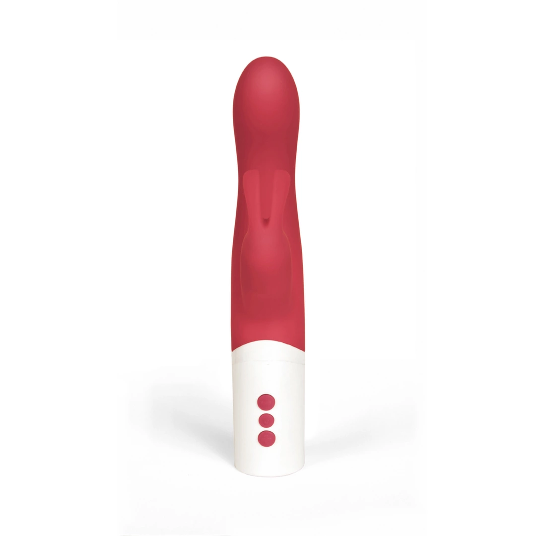 Podwójny wibrator czerwony z zakrzywioną końcówką w kształcie królika do masturbacji łechtaczki i punktu G Tickler Vibes Ruby Rabbit  Podwójny wibrator czerwony z zakrzywioną końcówką w kształcie królika do masturbacji łechtaczki i punktu G Tickler Vibes Ruby Rabbit
