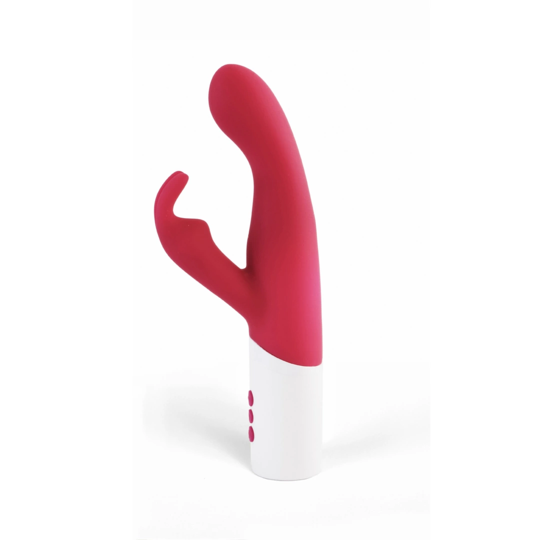 Podwójny wibrator czerwony z zakrzywioną końcówką w kształcie królika do masturbacji łechtaczki i punktu G Tickler Vibes Ruby Rabbit  Podwójny wibrator czerwony z zakrzywioną końcówką w kształcie królika do masturbacji łechtaczki i punktu G Tickler Vibes Ruby Rabbit