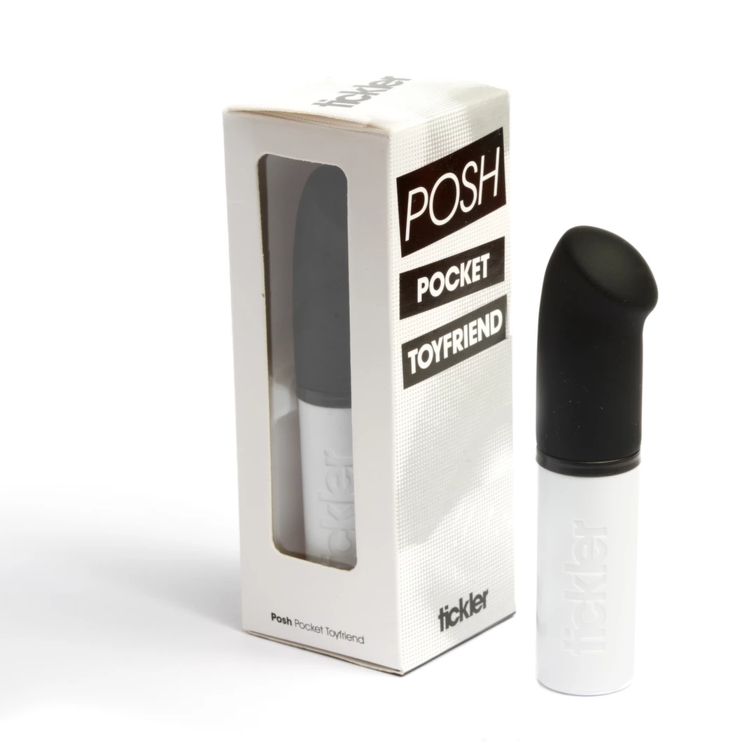 Wibrator z płaską końcówką do stymulacji łechtaczki silikonowy w kolorze czarno białym Tickler Vibes Posh Pocket Toyfriend Wibrator z płaską końcówką do stymulacji łechtaczki silikonowy w kolorze czarno białym Tickler Vibes Posh Pocket Toyfriend