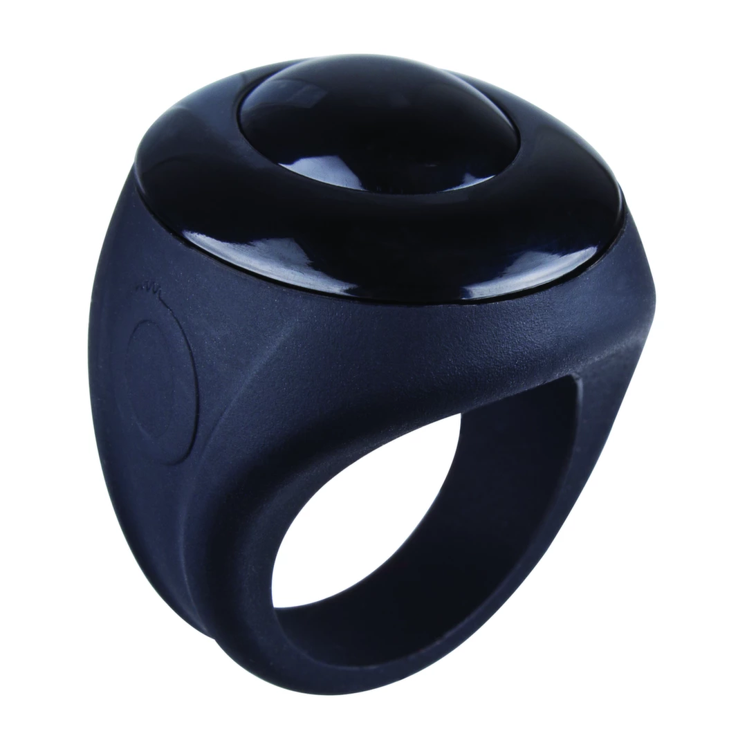 Biały silikonowy miniwibrator do stymulacji łechtaczki do majtek + czarny pierścień z pilotem zdalnego sterowania The Screaming O Remote Control 