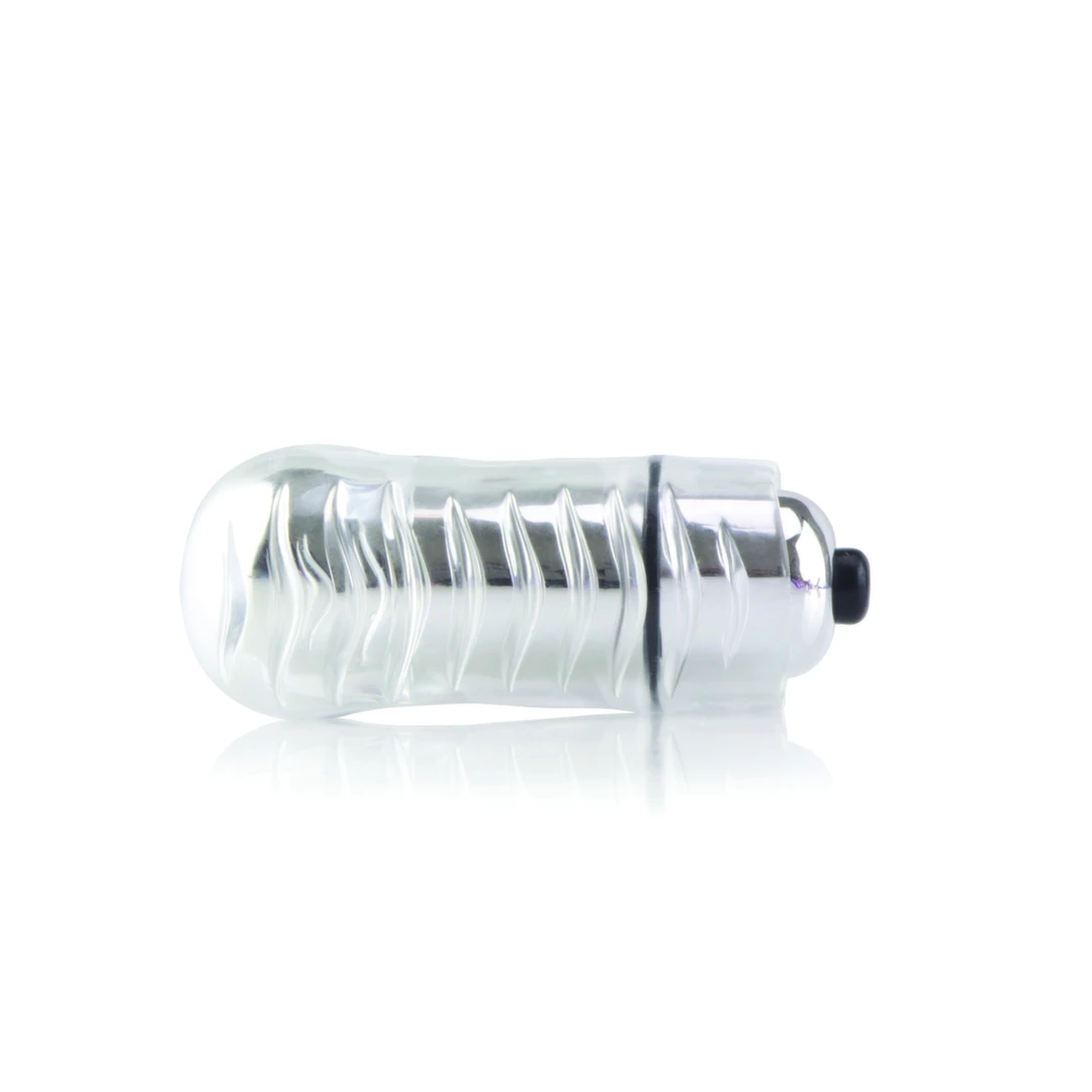 Przezroczysty silikonowy wibrator na palec do stymulacji łechtaczki z wypukłościami od The Screaming O The FingO Wavy 