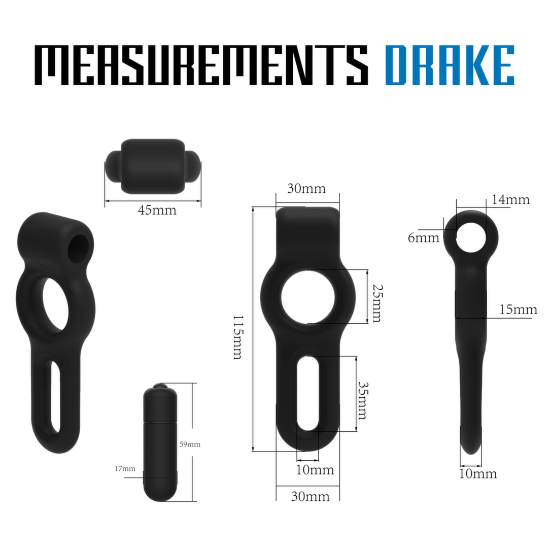 Wibrujący podwójny pierścień erekcyjny silikonowy czarny na penisa VelvOr Rooster Drake