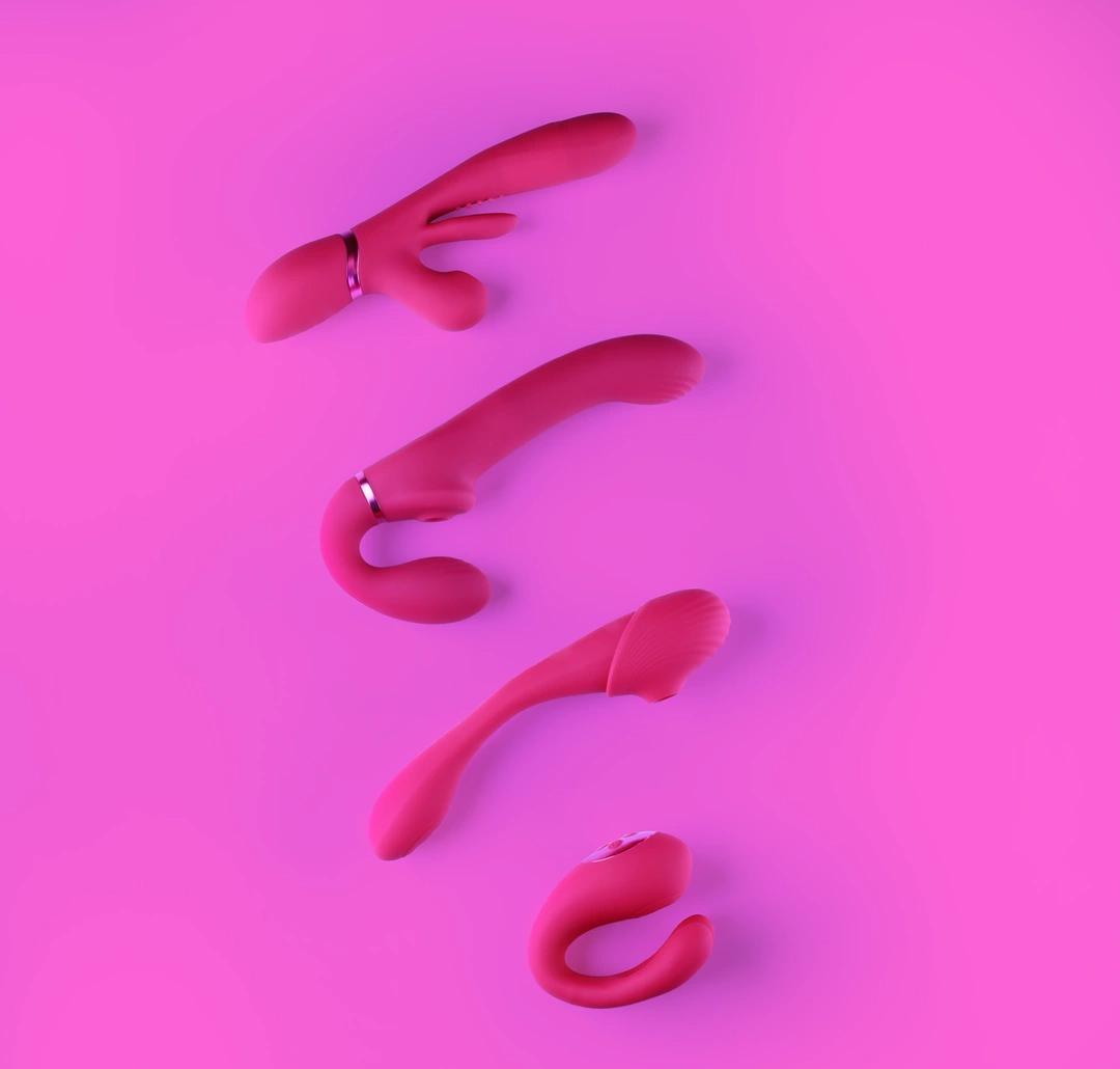 Wibrator do masturbacji pochwy i punktu G wykonany z silikonu w kolorze czerwonym Vive Kura