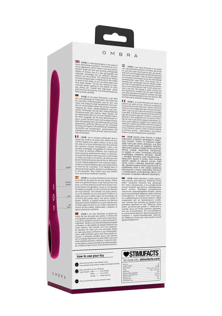 Wibrator do masturbacji pochwy wykonany z różowego silikonu Vivr Ombra