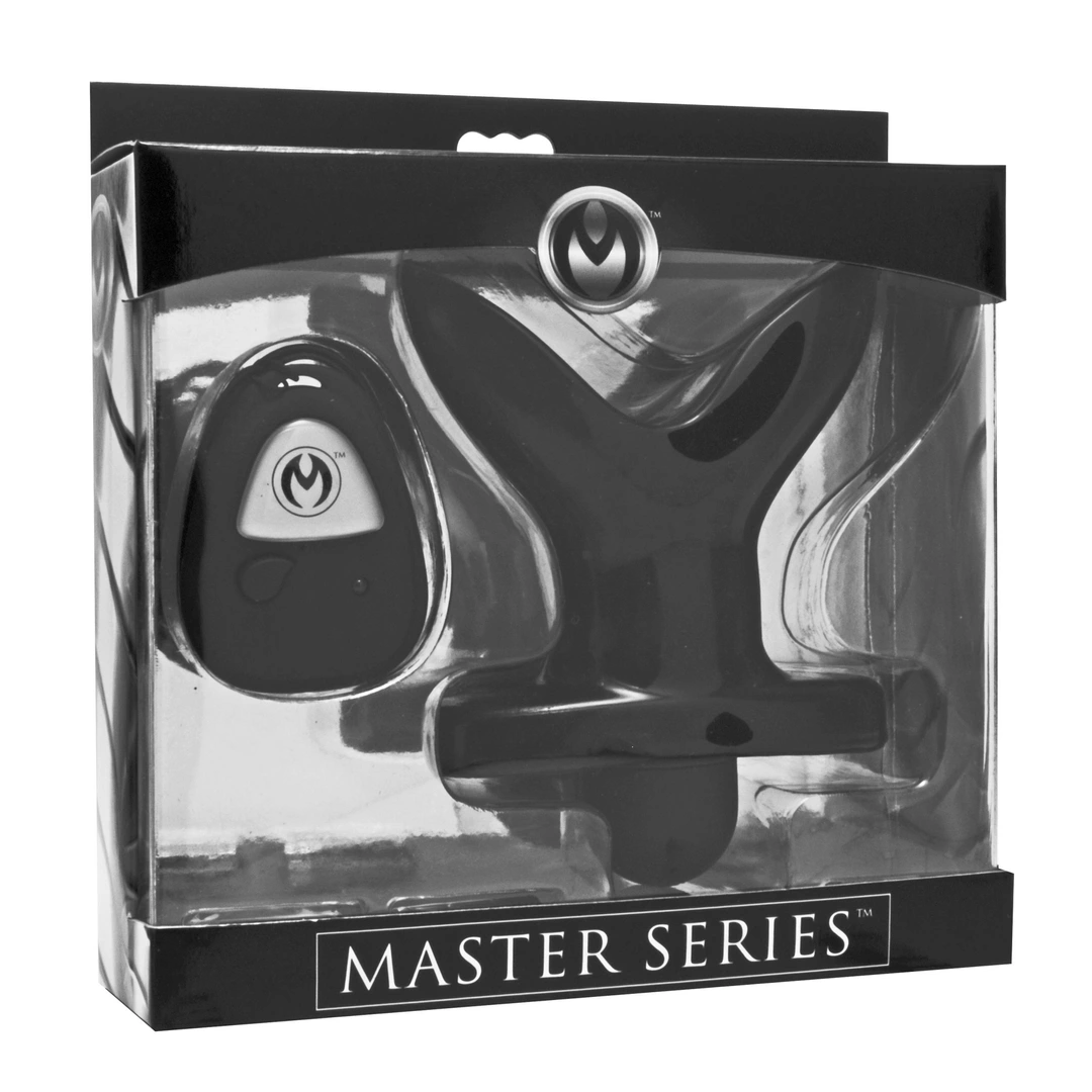 Wibrujący korek analny wykonany z czarnego plastiku Ass Anchor 9 cm