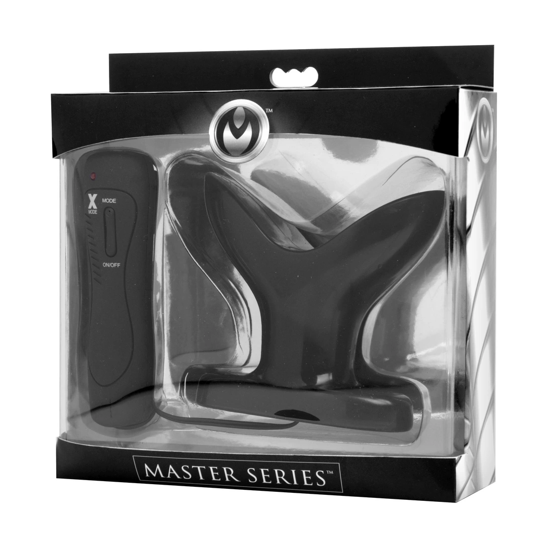 Wibrujący korek analny wykonany z czarnych elastomerów termoplastycznych Ass Anchor 9 cm