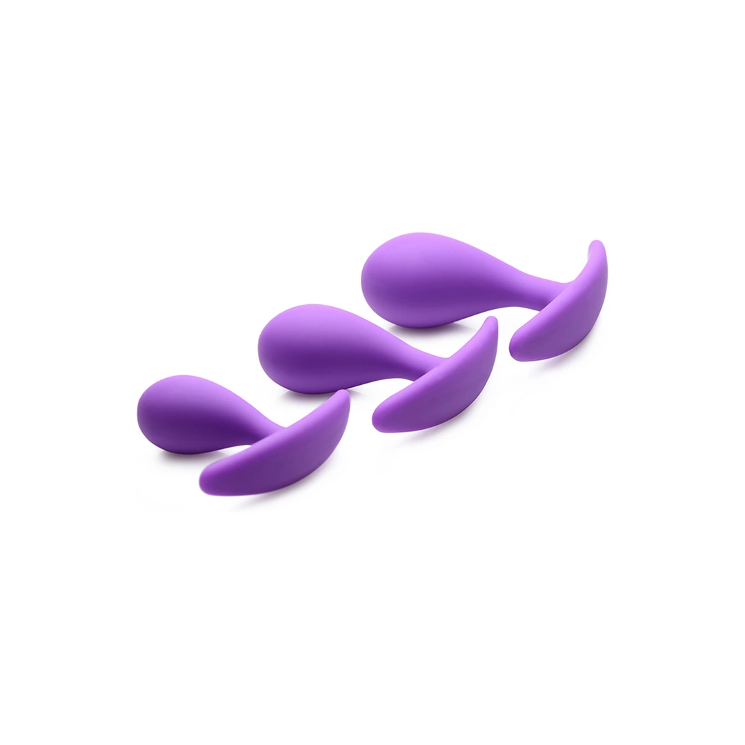 Silikonowy zestaw do treningu analnego w kolorze fioletowym