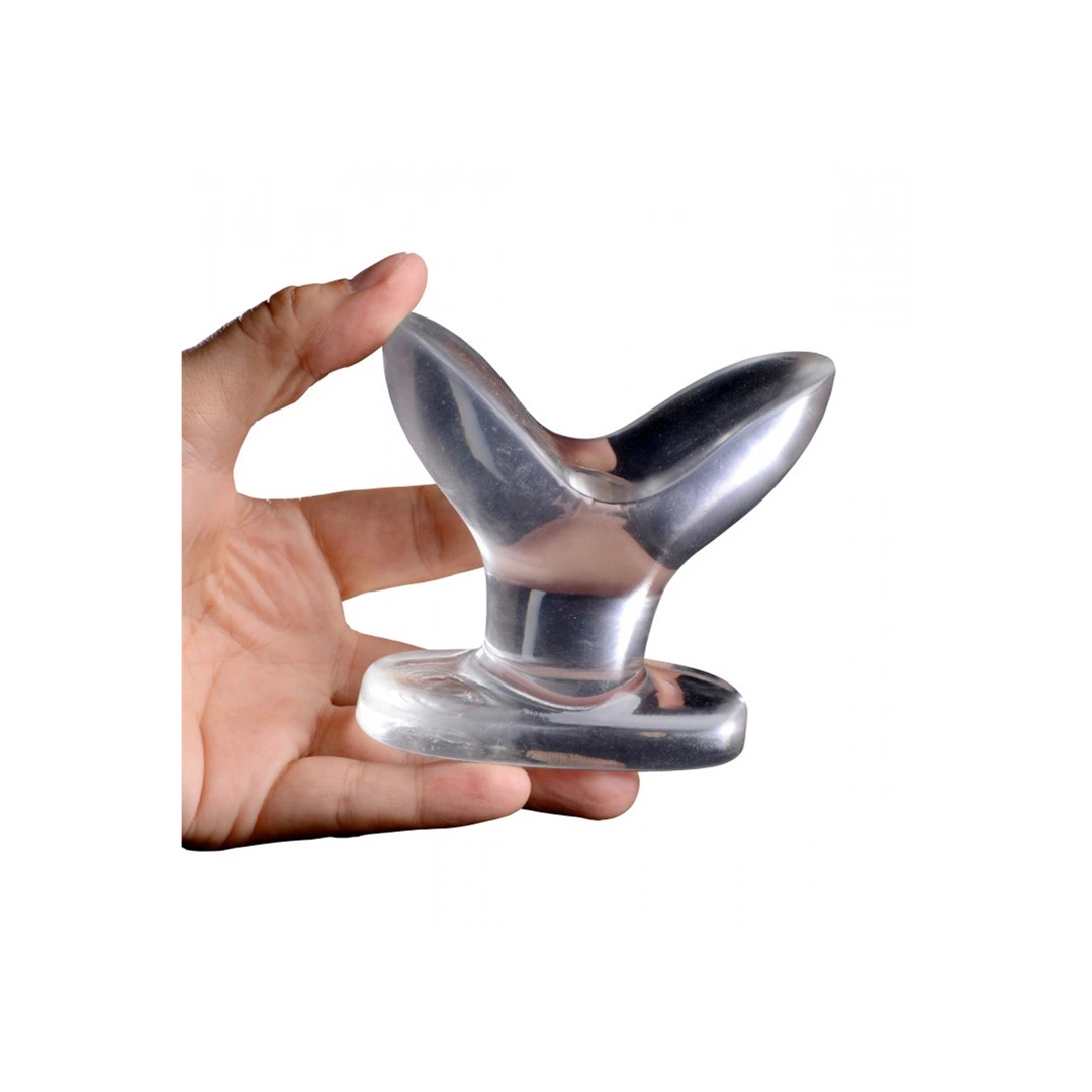 Korek analny zakotwiczony wykonany z przezroczystego silikonu XR Brands 9 cm