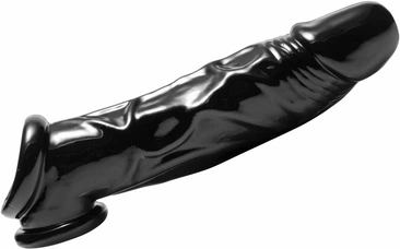 Nakładka na penisa i jądra wykonana z termoplastycznych elastomerów w kolorze czarnym XR Brands