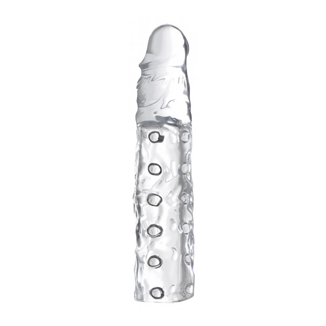 Nakładka na penisa wykonana z przezroczystego silikonu żebrowana XR Brands 7 cm Nakładka na penisa wykonana z przezroczystego silikonu żebrowana XR Brands 7 cm