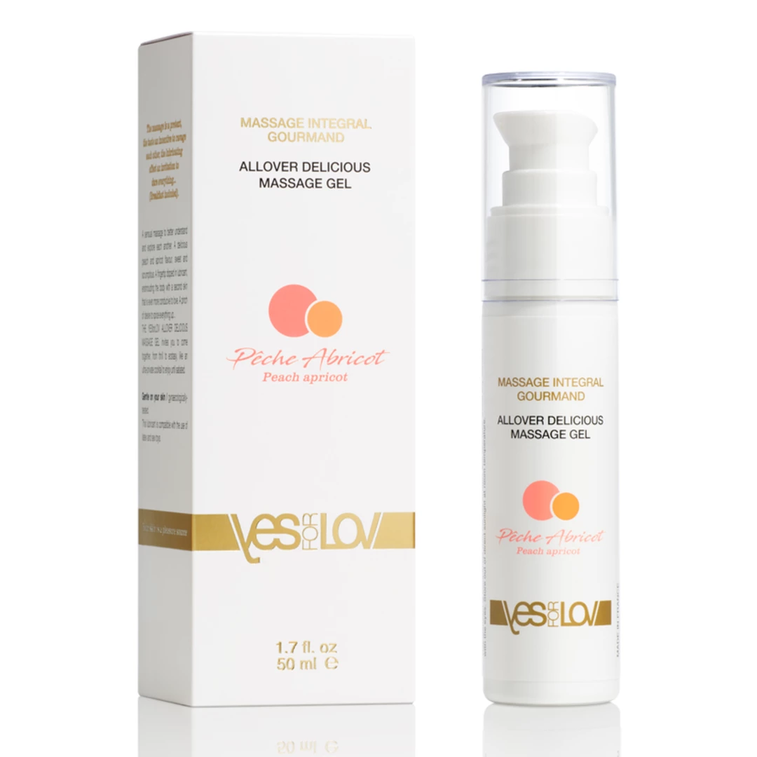Olejek do masażu jadalny o aromacie brzoskwini i moreli YESforLOV Allover Delicious 50 ml