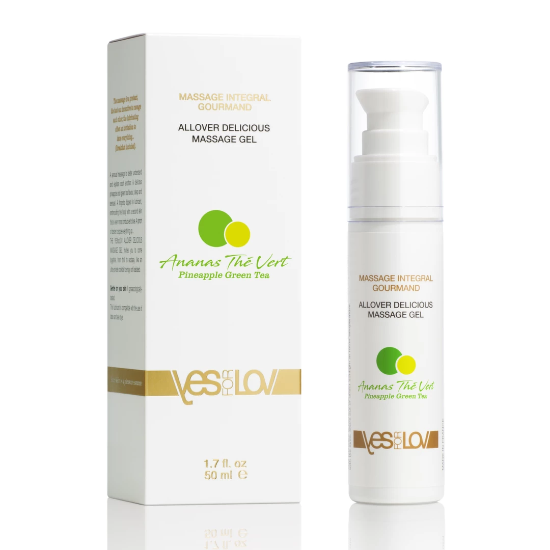 Olejek do masażu jadalny o smaku ananasa i zielonej herbaty YESforLOV Allover Delicious 50 ml