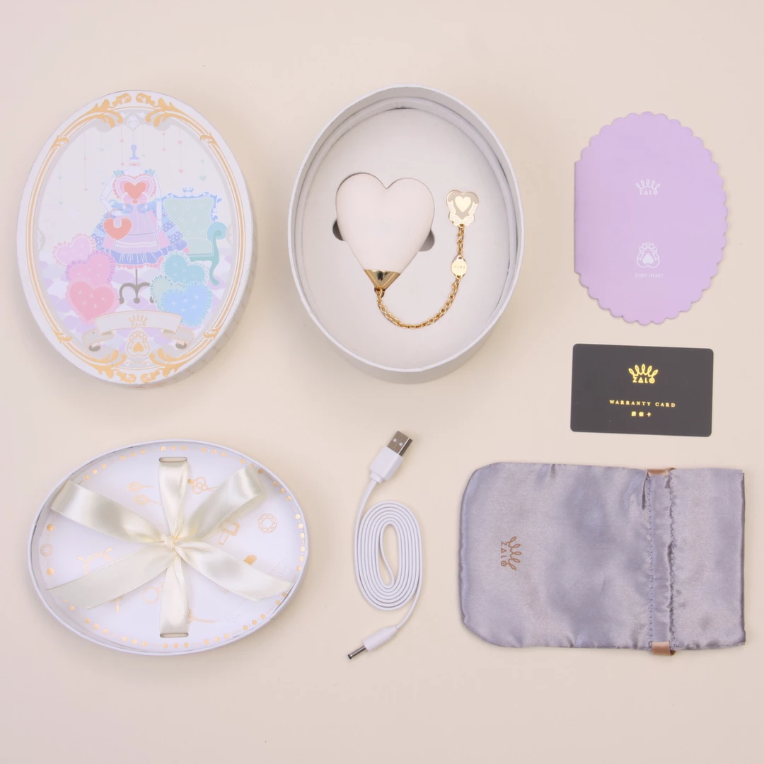 Biały silikonowy wibrator w kształcie serca do masturbacji łechtaczki Zalo Baby Heart 